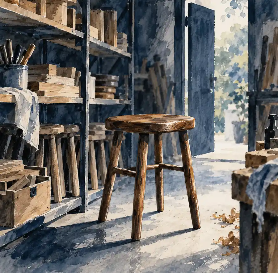 Illustration of established small businesses equipment and workspace